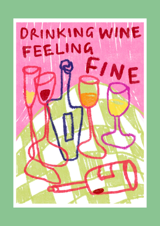 Drinking Wine print