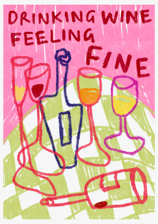 Drinking Wine print